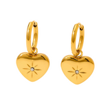 Gold Cupids Star Huggie Earrings