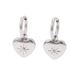 Silver Cupids Star Huggie Earrings