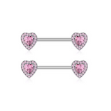 Silver Pink Princess Nipple Bars