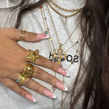 Colourful Pearl Cross Gold Necklace