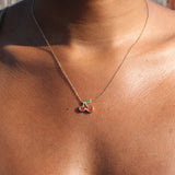 Gold Red Cherry Necklace