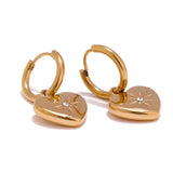 Gold Cupids Star Huggie Earrings