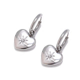 Silver Cupids Star Huggie Earrings