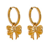 Gold Bow Huggie Earrings