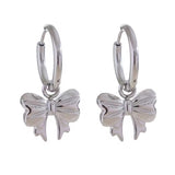 Silver Bow Huggie Earrings