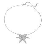 Silver Spiral Starfish Necklace