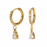 Gold Teardrop Huggie Earrings