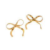 Gold Bow Stud Earrings