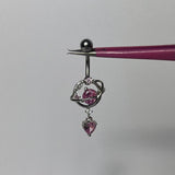 Pink Planet Belly Bar - Silver