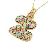 Multicolour Icy Bubble Letter Inital Necklace