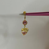 Gold Geometric Heart Belly Bar