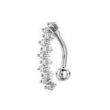 Silver Crystal Belly Bar