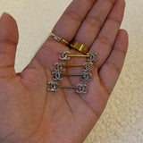 Gold Diamanté C Nipple Bars