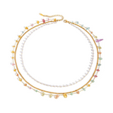 Colourful Crystal Layered Necklace