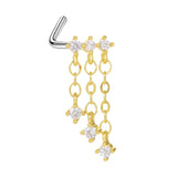 Gold Chain Dangling Nose Stud