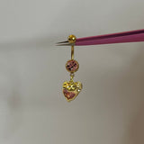 Gold Geometric Heart Belly Bar
