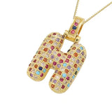 Multicolour Icy Bubble Letter Inital Necklace
