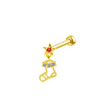 Gold Sock Helix Piercing