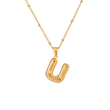 Bubble Letter Inital Necklace