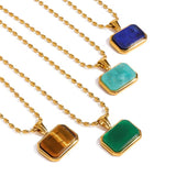 Gold Lapis Lazuli Pendant Necklace