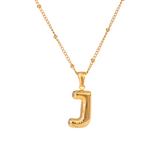 Bubble Letter Inital Necklace
