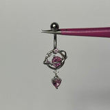 Pink Planet Belly Bar - Silver