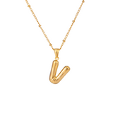 Bubble Letter Inital Necklace