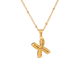 Bubble Letter Inital Necklace