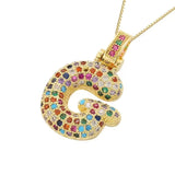 Multicolour Icy Bubble Letter Inital Necklace