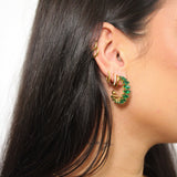 Holly Emerald Gold Earrings
