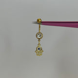 Gold Evil Eye Hamsa Hand Belly Bar