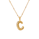 Bubble Letter Inital Necklace