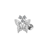 Silver Diamanté Butterfly Helix Piercing