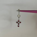 3D Red Cross Belly Bar - ILLUSIVE JEWELS