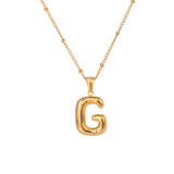 Bubble Letter Inital Necklace