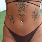 Gold Diamanté Bunny Belly Bar