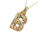 Multicolour Icy Bubble Letter Inital Necklace