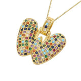 Multicolour Icy Bubble Letter Inital Necklace