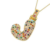 Multicolour Icy Bubble Letter Inital Necklace