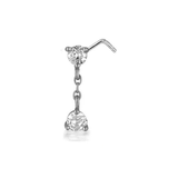 Silver Droplet Nose Stud