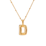 Bubble Letter Inital Necklace