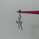 Silver Diamanté Bow Belly Bar