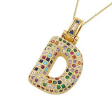 Multicolour Icy Bubble Letter Inital Necklace