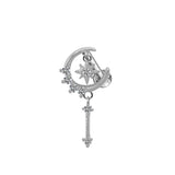 Silver Moon Dangling Helix Piercing