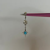 Silver Blue Shooting Star Belly Bar