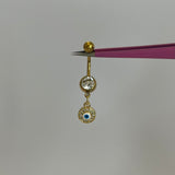 Gold Evil Eye Circle Belly Bar