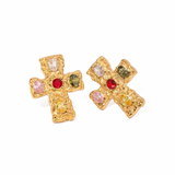 Colourful Cross Stud Earrings