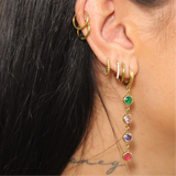 Golden Huggie Earrings Set