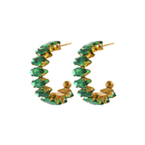 Holly Emerald Gold Earrings