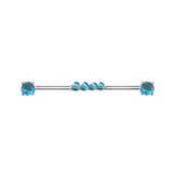 Blue Gemstone Industrial Barbell